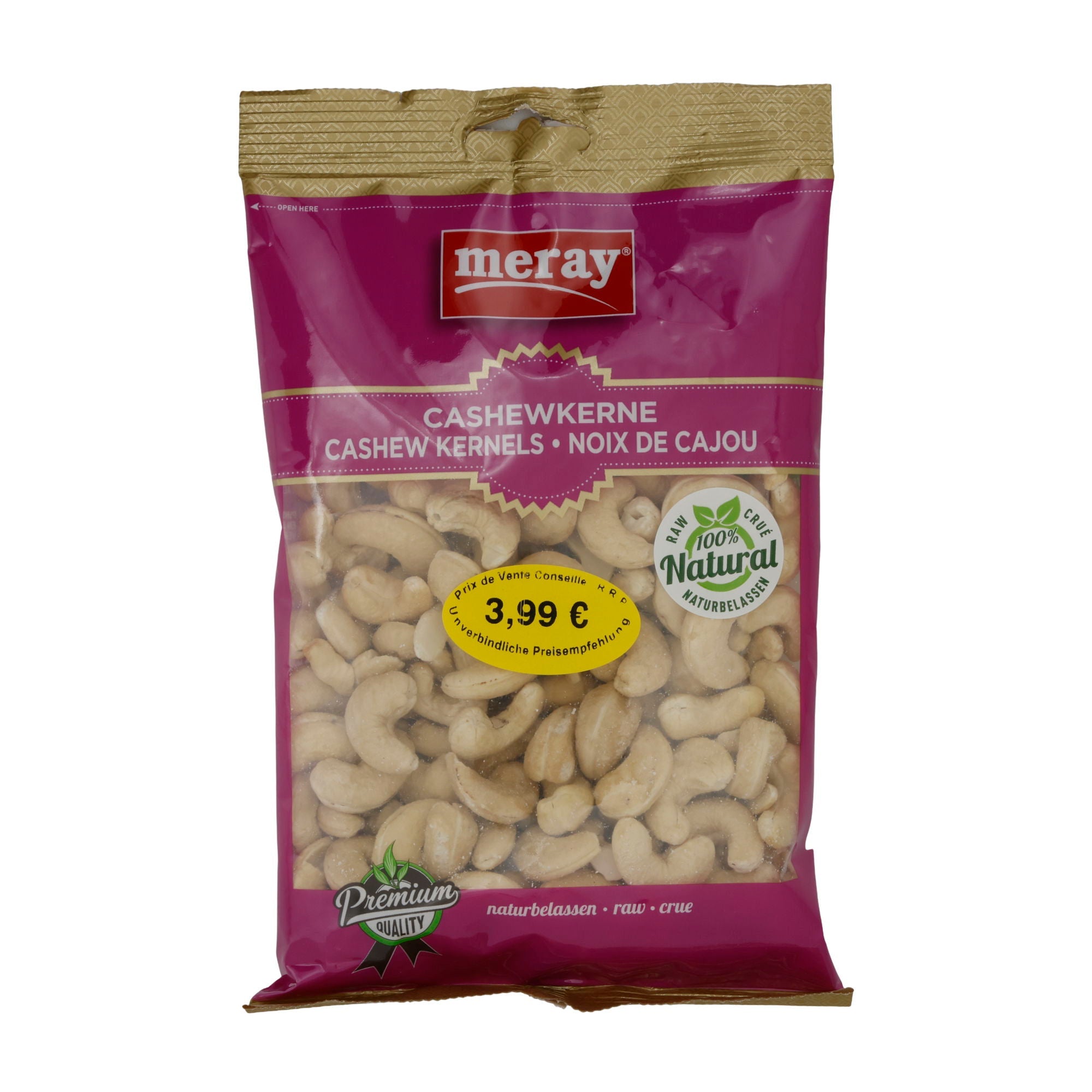 Cashewkerne Meray | Nüsse | Naturbelassene Premium-Qualität | 225 g MERAY